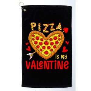 Pizza Is My Valentine Funny Valentines Day Platinum Collection Golf Towel