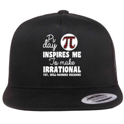 Pi Inspires Me Funny Pi Day Flat Bill Trucker Hat