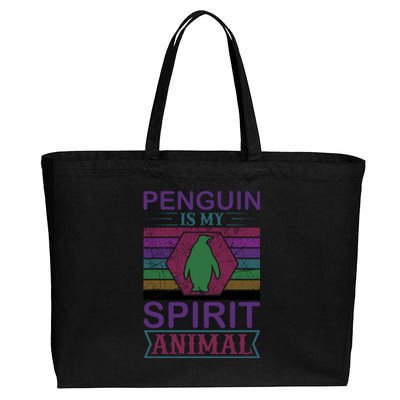 Penguin Is My Spirit Animal Cotton Canvas Jumbo Tote