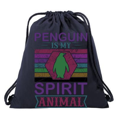 Penguin Is My Spirit Animal Drawstring Bag