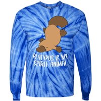 Platypus Is My Spirit Animal Funny Platypus Gift Tie-Dye Long Sleeve Shirt