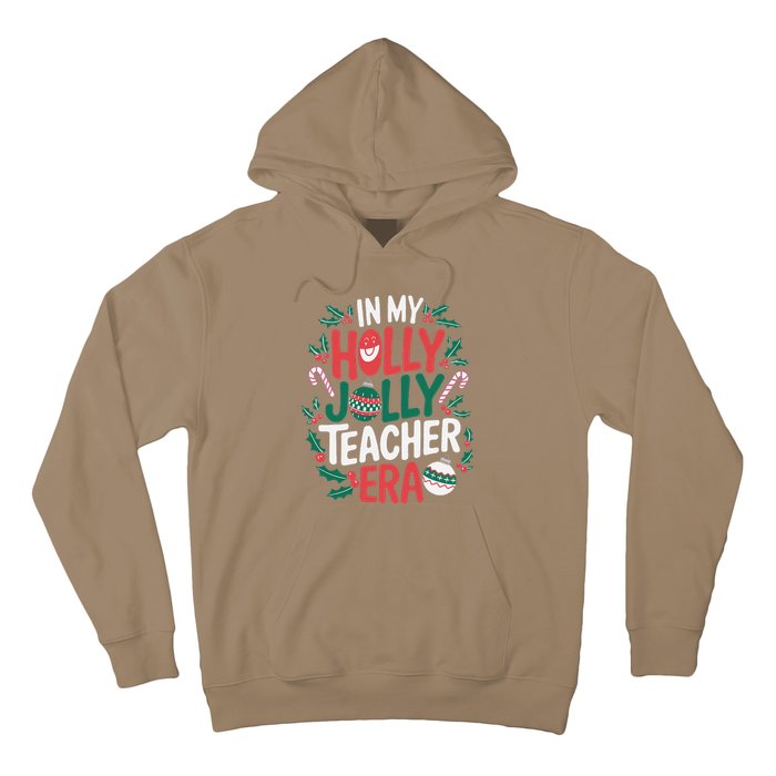 Playful In My Holly Xmas Jolly Teacher Era Christmas Funny Hoodie