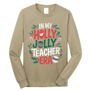 Playful In My Holly Xmas Jolly Teacher Era Christmas Funny Long Sleeve Shirt