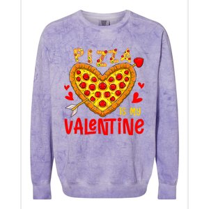 Pizza Is My Valentine Funny Valentines Day Colorblast Crewneck Sweatshirt