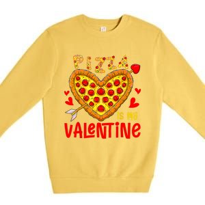 Pizza Is My Valentine Funny Valentines Day Premium Crewneck Sweatshirt