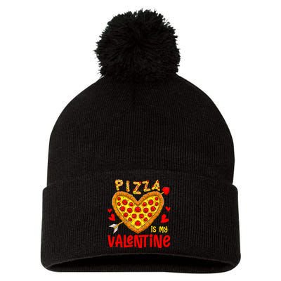 Pizza Is My Valentine Funny Valentines Day Pom Pom 12in Knit Beanie