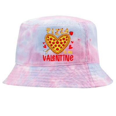 Pizza Is My Valentine Funny Valentines Day Tie-Dyed Bucket Hat