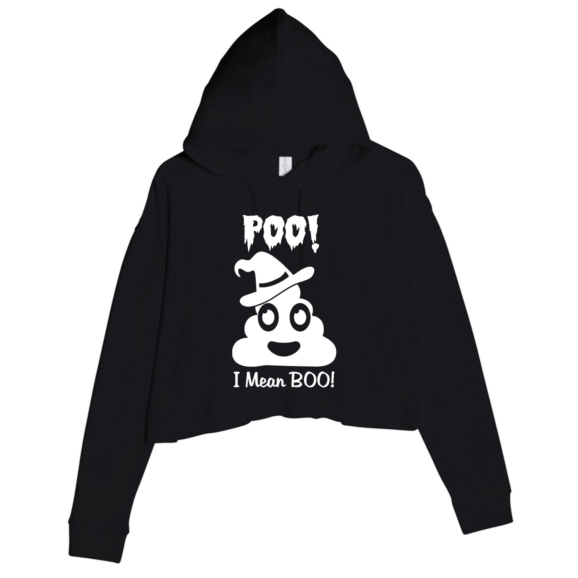Poo I Mean Boo Crop Fleece Hoodie