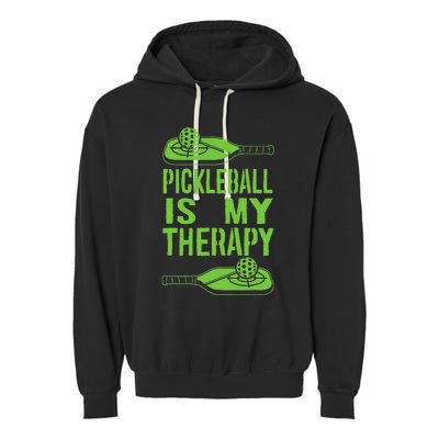 Pickleball is My Therapy Pickleball Paddle spots Garment-Dyed Fleece Hoodie