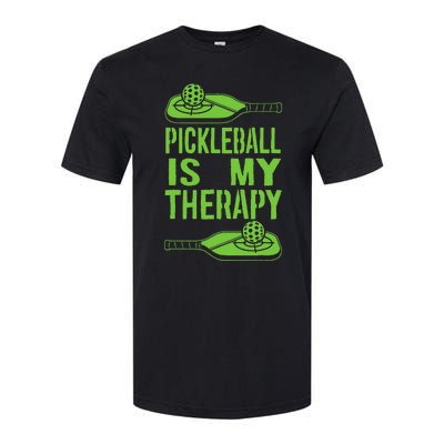 Pickleball is My Therapy Pickleball Paddle spots Softstyle® CVC T-Shirt