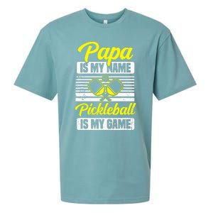 Papa Is My Name Pickleball Is My Game Pickle Ball Dad Player Sueded Cloud Jersey T-Shirt