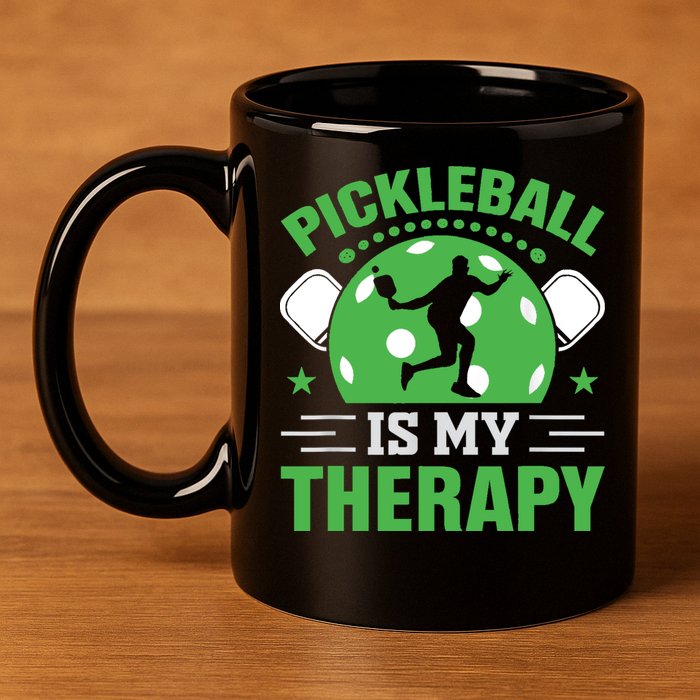 Pickleball Is My Therapy 11oz C Handle Ceramic Mug