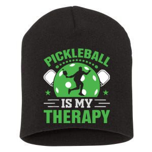 Pickleball Is My Therapy Short Acrylic Beanie