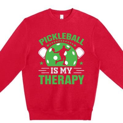 Pickleball Is My Therapy Premium Crewneck Sweatshirt