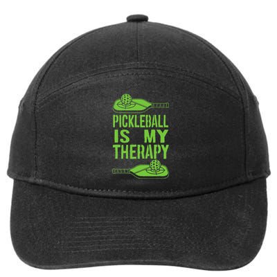 Pickleball is My Therapy. Funny Pickleball Paddle 7-Panel Snapback Hat