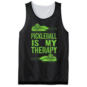 Pickleball is My Therapy. Funny Pickleball Paddle Mesh Reversible Basketball Jersey Tank