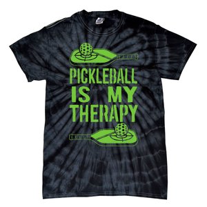 Pickleball is My Therapy. Funny Pickleball Paddle Tie-Dye T-Shirt