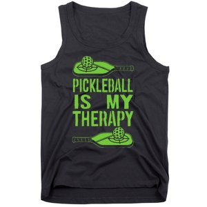 Pickleball is My Therapy. Funny Pickleball Paddle Tank Top