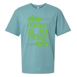 Pickleball is My Therapy. Funny Pickleball Paddle Sueded Cloud Jersey T-Shirt