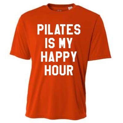 Pilates Is My Happy Hour Gift Yoga Saying Fitness Workout Gift Cooling Performance Crew T-Shirt