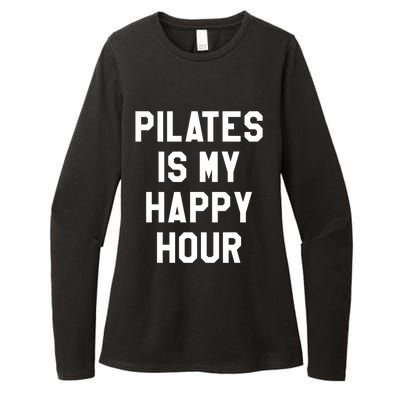 Pilates Is My Happy Hour Gift Yoga Saying Fitness Workout Gift Womens CVC Long Sleeve Shirt