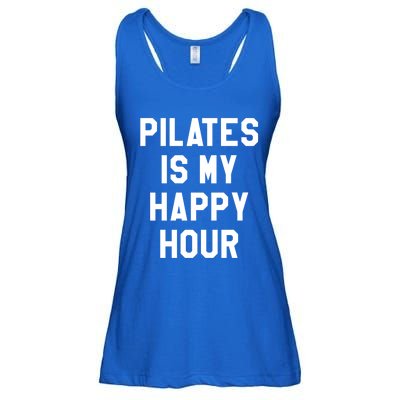 Pilates Is My Happy Hour Gift Yoga Saying Fitness Workout Gift Ladies Essential Flowy Tank