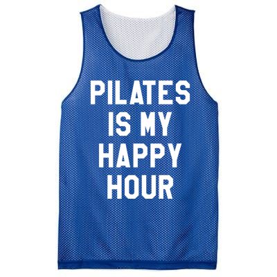 Pilates Is My Happy Hour Gift Yoga Saying Fitness Workout Gift Mesh Reversible Basketball Jersey Tank