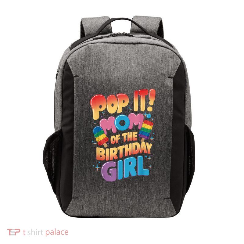 Pop It Mom Of The Birthday Girl Fidget Toy Party Mother Vector Backpack