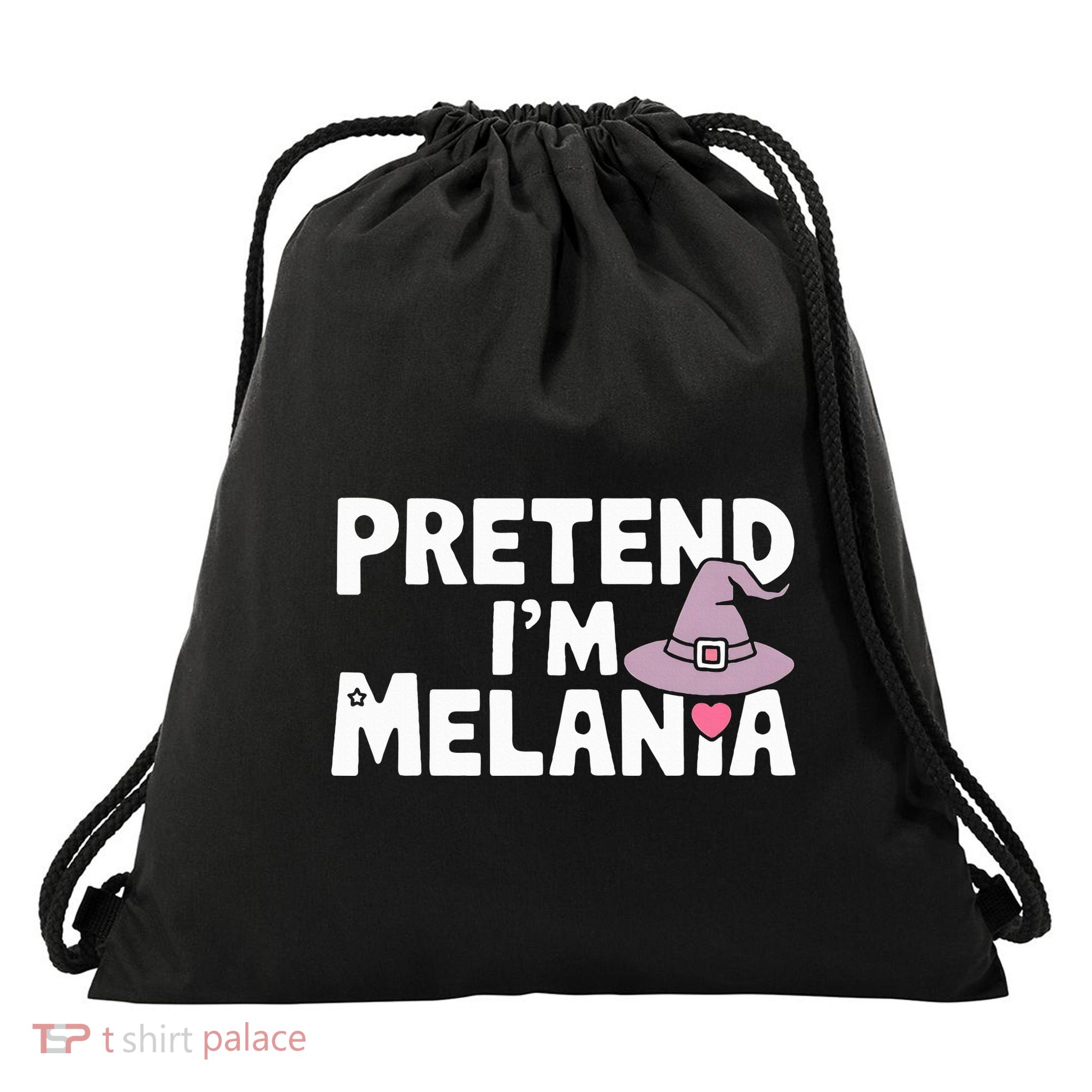 Pretend IM Melania Easy Halloween Costume Trump 2024 Drawstring Bag