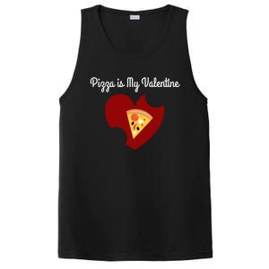 Pizza Is My Valentine Funny Valentines Day Pizza Heart Funny Gift PosiCharge Competitor Tank