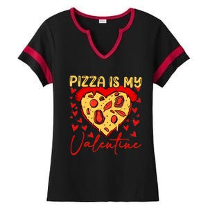 Pizza Is My Valentine Heart Funny Valentines Day Funny Gift Ladies Halftime Notch Neck Tee