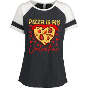 Pizza Is My Valentine Heart Funny Valentines Day Funny Gift Enza Ladies Jersey Colorblock Tee