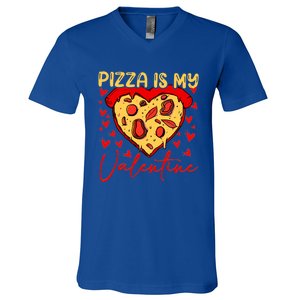 Pizza Is My Valentine Heart Funny Valentines Day Funny Gift V-Neck T-Shirt