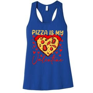 Pizza Is My Valentine Heart Funny Valentines Day Funny Gift Women's Racerback Tank