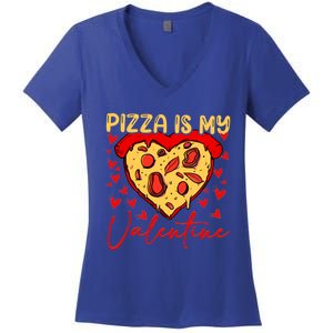 Pizza Is My Valentine Heart Funny Valentines Day Funny Gift Women's V-Neck T-Shirt