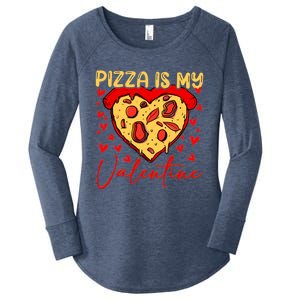 Pizza Is My Valentine Heart Funny Valentines Day Funny Gift Women's Perfect Tri Tunic Long Sleeve Shirt