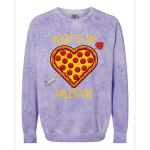 Pizza Is My Valentine Heart Pepperoni Lover Valentines Day Gift Colorblast Crewneck Sweatshirt