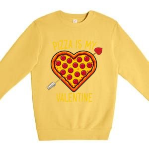 Pizza Is My Valentine Heart Pepperoni Lover Valentines Day Gift Premium Crewneck Sweatshirt