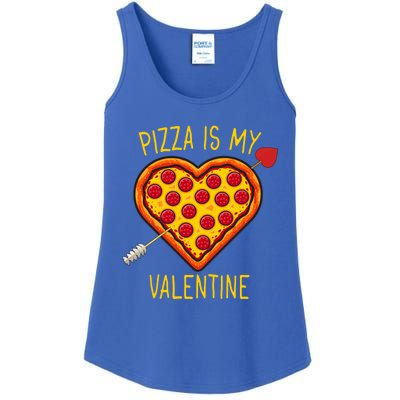 Pizza Is My Valentine Heart Pepperoni Lover Valentines Day Gift Ladies Essential Tank