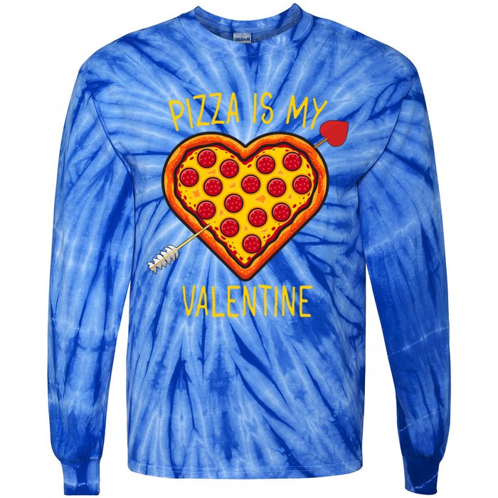 Pizza Is My Valentine Heart Pepperoni Lover Valentines Day Gift Tie-Dye Long Sleeve Shirt