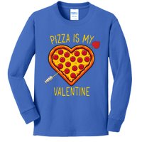 Pizza Is My Valentine Heart Pepperoni Lover Valentines Day Gift Kids Long Sleeve Shirt