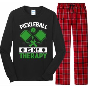 Pickleball Is My Therapy Funny Pickleball Long Sleeve Pajama Set