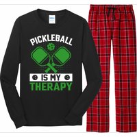 Pickleball Is My Therapy Funny Pickleball Long Sleeve Pajama Set