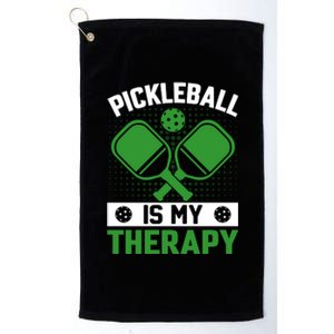 Pickleball Is My Therapy Funny Pickleball Platinum Collection Golf Towel