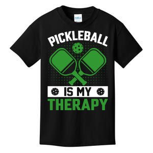 Pickleball Is My Therapy Funny Pickleball Kids T-Shirt