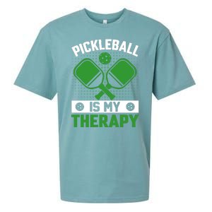 Pickleball Is My Therapy Funny Pickleball Sueded Cloud Jersey T-Shirt