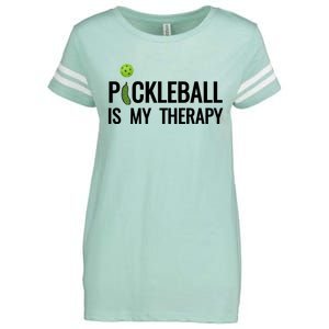 Pickleball Is My Therapy Funny Pickleball Players Gift Enza Ladies Jersey Football T-Shirt