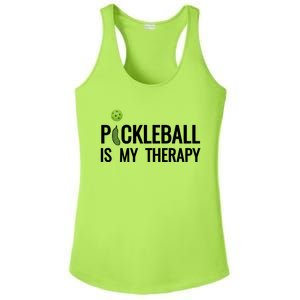 Pickleball Is My Therapy Funny Pickleball Players Gift Ladies PosiCharge Competitor Racerback Tank