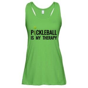 Pickleball Is My Therapy Funny Pickleball Players Gift Ladies Essential Flowy Tank