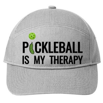 Pickleball Is My Therapy Funny Pickleball Players Gift 7-Panel Snapback Hat